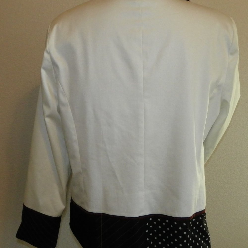 Light Lined Jacket Black White Women Lg - Picture 2 of 16